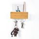 Bamboo Key Holder Storage Rack Organizer