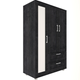 Wardrobe 3 Door & 2 Drawer With Mirror Wardrobe Free Standing Promo