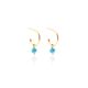 Superfine / Mini Turquoise Hoops Gold Plate