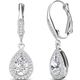 18K White Gold Drop Premium Crystal Earrings 