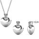 18K White Gold Crystal Heart Jewellery Set 