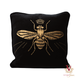 Queen Bee Black Velvet Cushion