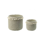 Tassel Cement Knit-Look Planter Set of 2