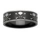 Black Zirconium Skull & Crossbones Ring