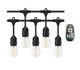 15m 20 x S14 Bulbs Remote Controlled Dimmer Weatherproof Exchangeable Festoon Lights - Warm White