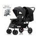 Deluxe Tandem Double Stroller Travel System for Newborns and Toddlers + Rain Cover