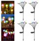 4 Pack 10 LED Each Multicolour Firefly Waterproof Solar Powered Flexibility Swaying Outdoor Garden Lights