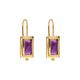 Najo 'Como' Gold Tone Sterling Silver Amethyst Hook Earrings