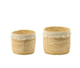 Tassel Cement Bamboo-look Planter Set of 2