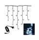 3m Black Rubber Wire Outdoor Connectable Icicle Outdoor Fairy Lights - White