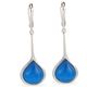 Silver Earrings with Blue Pear Shape Drop 