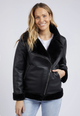 Moto Shearling Jacket - Black