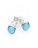 Sterling Silver Light Solid Opal Earrings