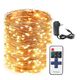 80m Plug-in Copper Wire Seed String Fairy Lights with Remote Control - Warm White