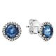 Blue Round Sparkle Stud Earrings