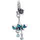 925 Sterling Silver Charm with Hanging Blue Flower