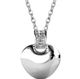 18K White Gold  Crystal Heart Necklace 