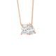 Toi et Moi Style Rose Gold Plated Sterling Silver Cubic Zirconia Necklace