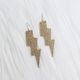 Lighting Bolt Leather Earrings - Gold Glitter