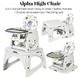 Alpha High Chair - 4 in 1 Multifunctional Baby and Kids Dining Chair