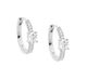 Sterling Silver Hoop Earrings with Oval Cubic Zirconia