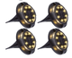 4 Pack - 12LED Solar Powered Ground Light Waterproof Garden Pathway Deck Lights - Warm White