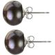 925 Sterling Silver Button Pearl Stud earrings 8.5mm 