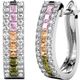 18K White-Gold Crystal Huggie Earrings 