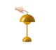 3 Colour Retro Mushroom Flower Bud Touch Table Lamp Rechargeable Night Light - Yellow