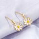 18K Gold Dangle Daisy Earrings 