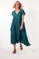 Botanical Tiered Dress - Teal