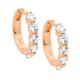 Rose Gold Plate Hoop Earrings with CZ