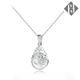 925 Sterling silver necklace with pear shape cat eye stone 