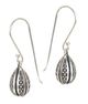 Sterling Silver Teardrop Oxidised Hook Earrings