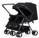 Black 2-Way Folding Compact Double / Twin Stroller + Rain Cover