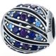 925 Sterling Silver Charm with Blue CZ Diamonds 