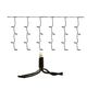 3m Icicle Fringe Black Rubber Wire Extension Set Fairy Lights Outdoor Connectable - Warm White