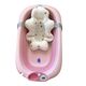 Foldable Baby Bath Tub & Soft Drying Bath Seat -Pink