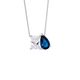 Toi et Moi Style Sterling Silver Cubic Zirconia Necklace