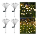 4 Pack 10 LED Warm White Firefly Waterproof Solar Powered Flexibility Swaying Outdoor Garden Lights