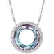 925 Sterling Silver Crystal Pendant Necklace 