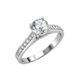 18K White Gold Engagement Ring with AAA quality crystals 