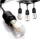 15m 20 Bulbs Black Cable Drop Down Connectable Weatherproof Outdoor Festoon Lights