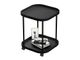 2-Tier Side Table with Wheels-Black