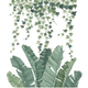 Wall Sticker Tropical Green Leaves 30x90cm