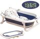 Modern Space-Saving Baby Bathtub with Supportive Pillow and Temperature Reader