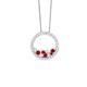 Open Circle Red Colour CZ Necklace