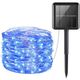 10m Solar Silver Wire Garden Seed String Fairy Lights - Blue