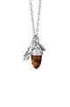 Acorn & Leaf Pendant with Tigers Eye